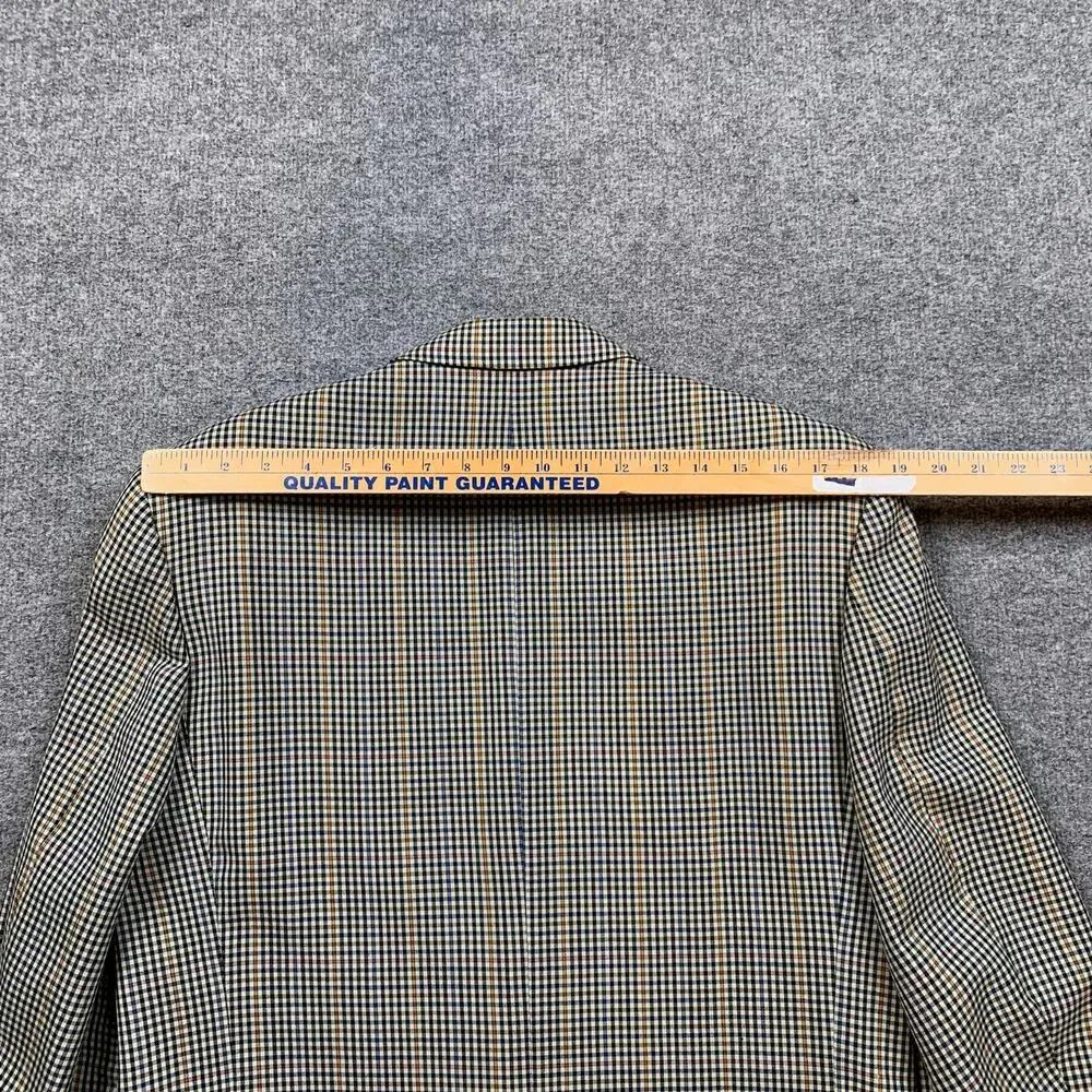 Vintage Daks London Blazer Mens 40 Beige Wool Houndstooth Sport Coat Notch 70s
